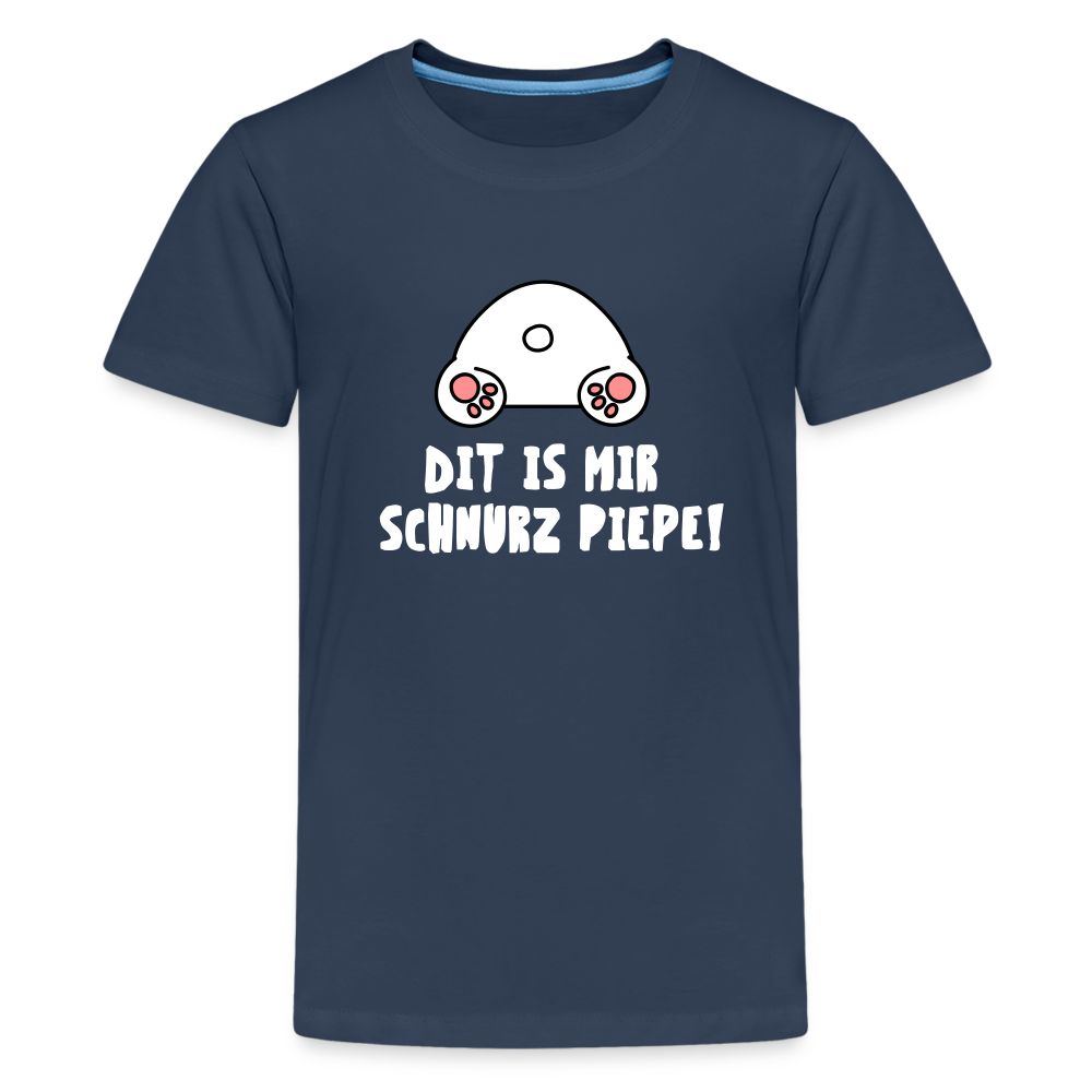 Dit is mir Schnurz Piepe - Teenager Premium T-Shirt - Navy