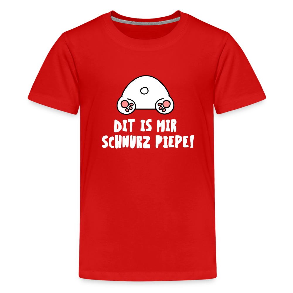 Dit is mir Schnurz Piepe - Teenager Premium T-Shirt - Rot