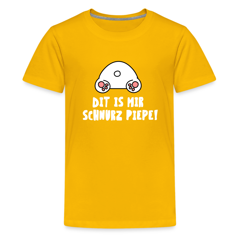 Dit is mir Schnurz Piepe - Teenager Premium T-Shirt - Sonnengelb