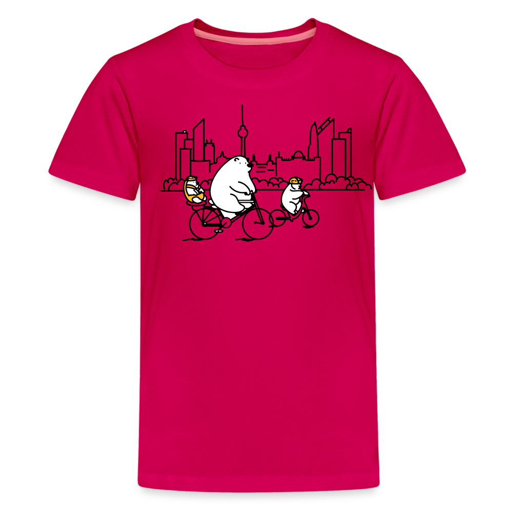 Fahrradtour Berlin - Teenager Premium T-Shirt - dunkles Pink