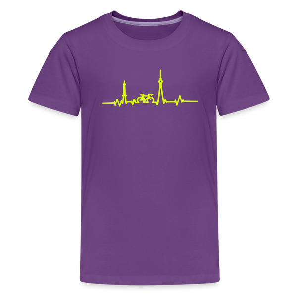 Herzschlag für Fahrradfahrer - Teenager Premium T-Shirt - Lila