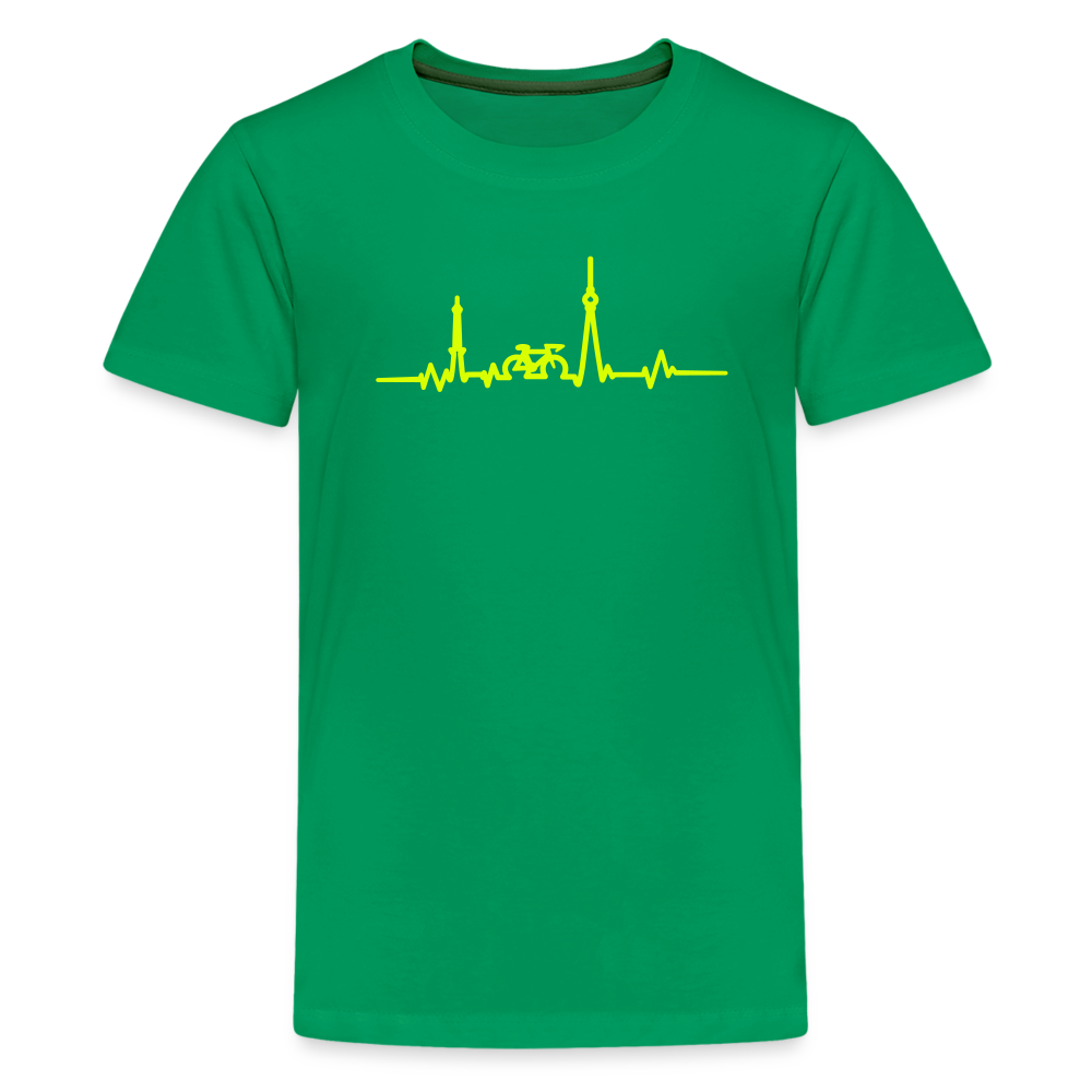 Herzschlag für Fahrradfahrer - Teenager Premium T-Shirt - Kelly Green