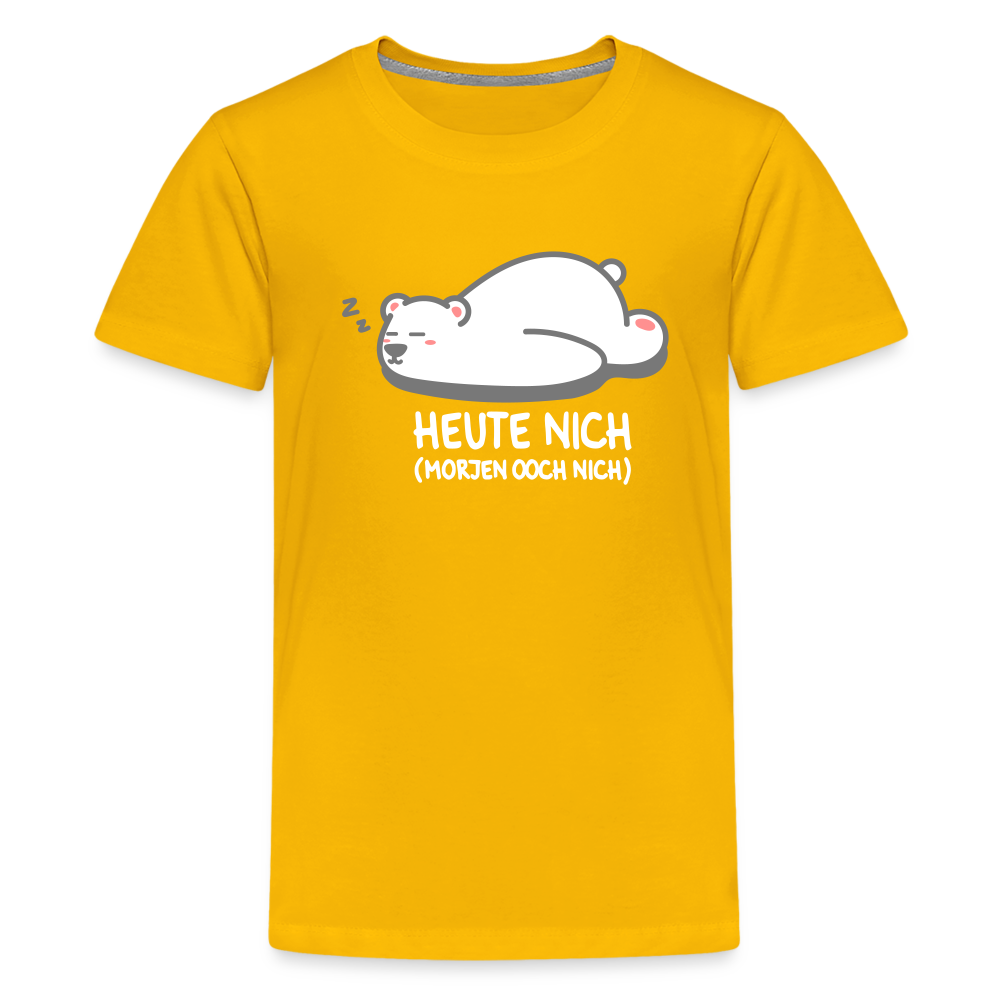Heute nich! - weiß - Teenager Premium T-Shirt - Sonnengelb