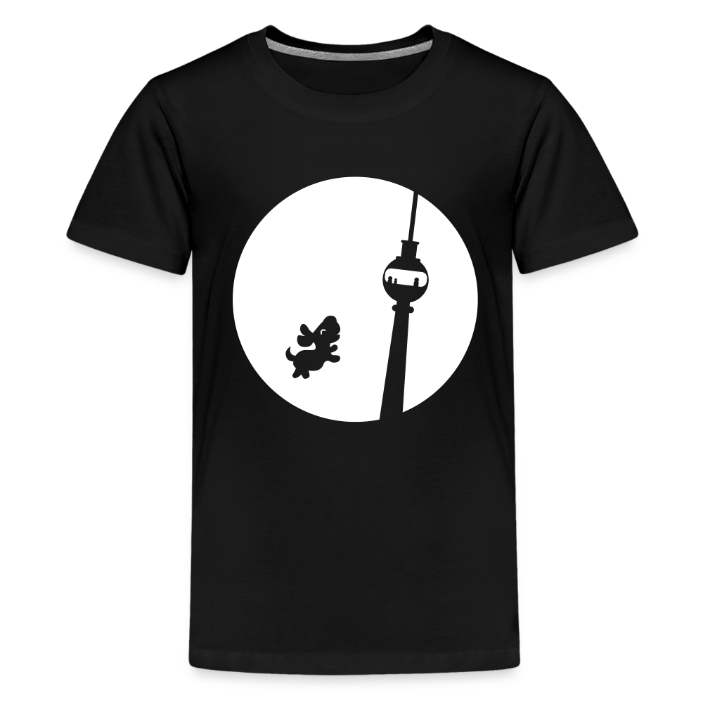 Hund am Fernsehturm - Teenager Premium T-Shirt - Schwarz