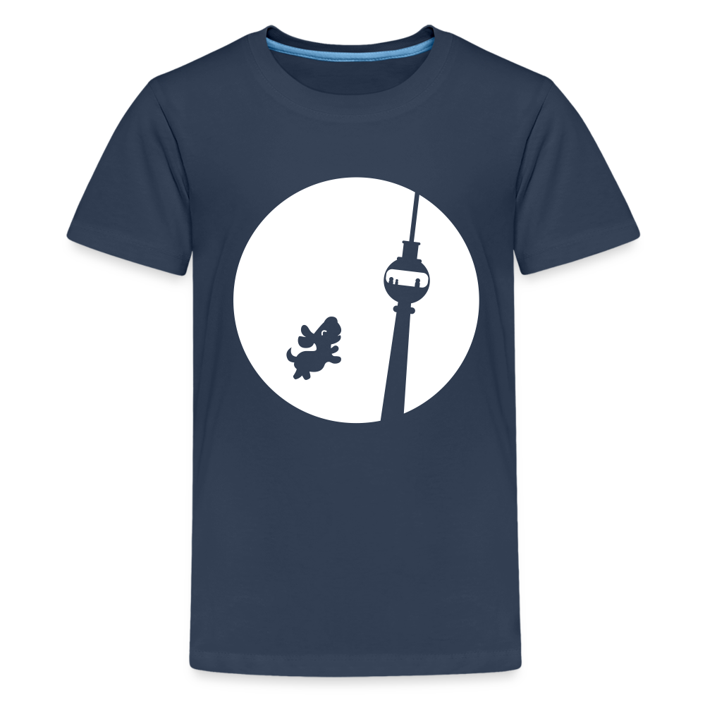 Hund am Fernsehturm - Teenager Premium T-Shirt - Navy