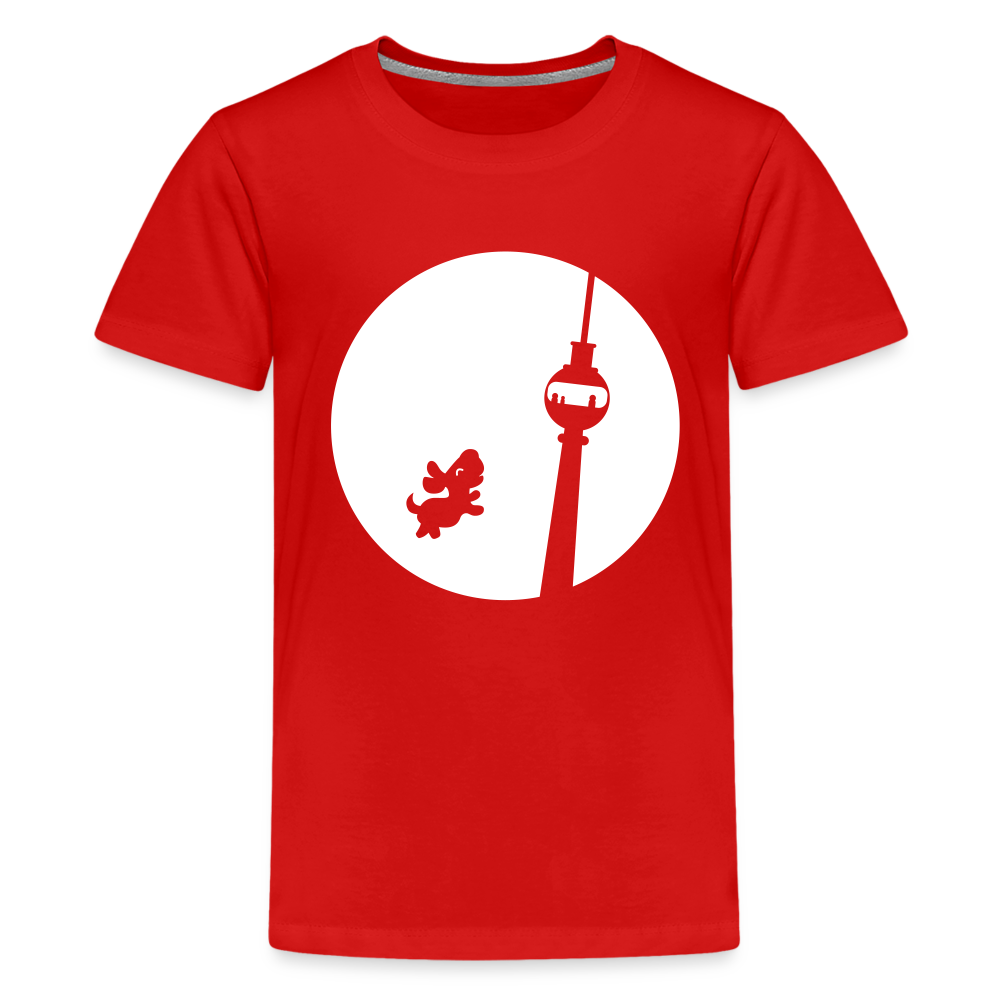 Hund am Fernsehturm - Teenager Premium T-Shirt - Rot