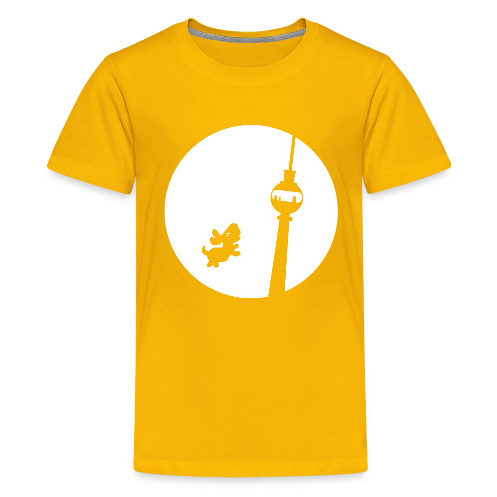 Hund am Fernsehturm - Teenager Premium T-Shirt - Sonnengelb
