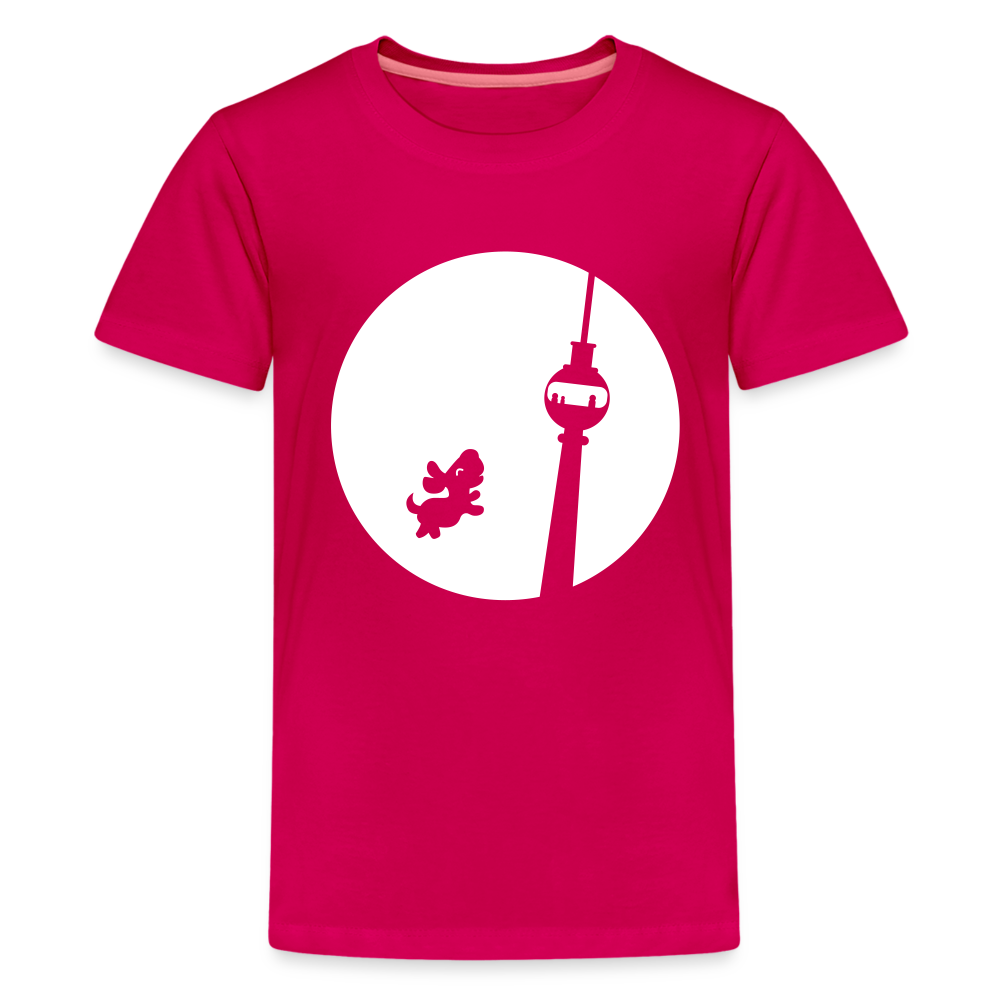 Hund am Fernsehturm - Teenager Premium T-Shirt - dunkles Pink