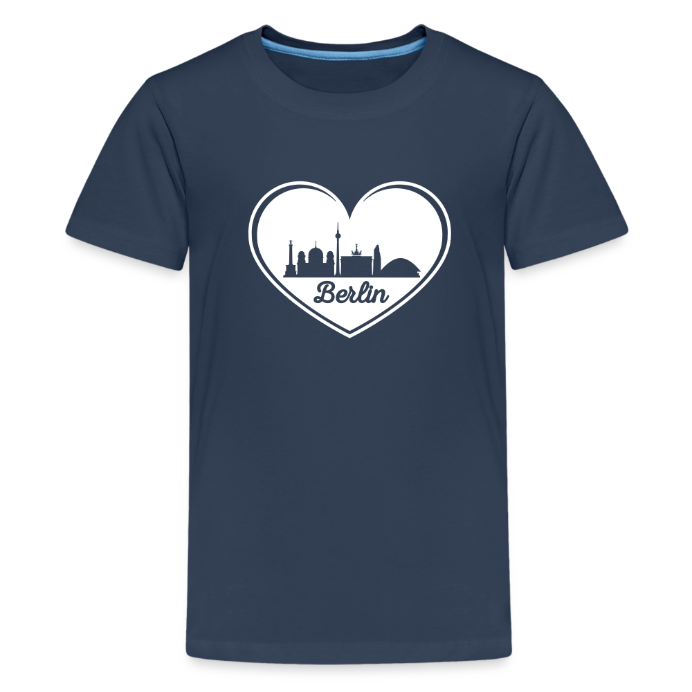 I love Berlin weiß - Teenager Premium T-Shirt - Navy