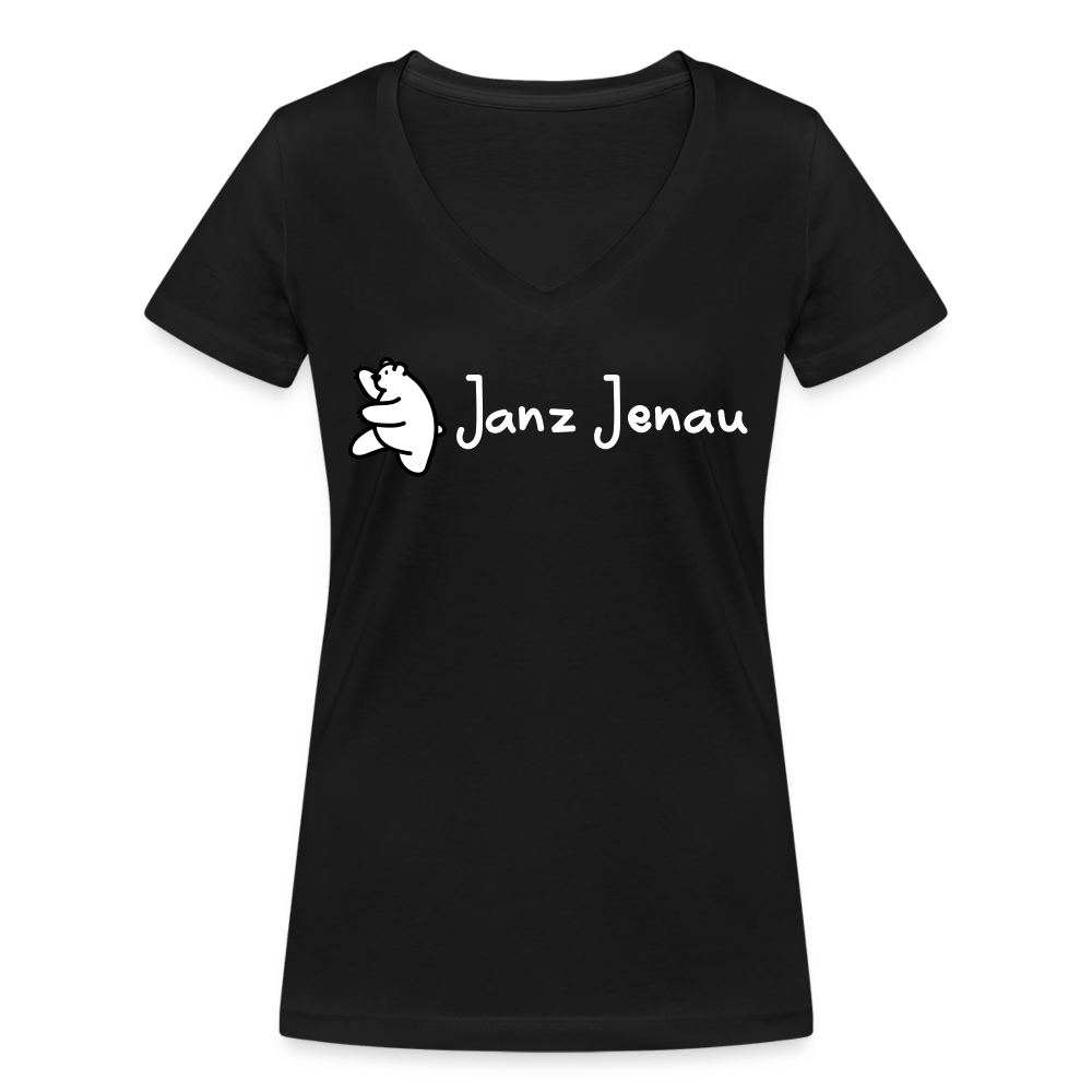 Janz Jenau - Frauen Bio V-Neck T-Shirt - Schwarz