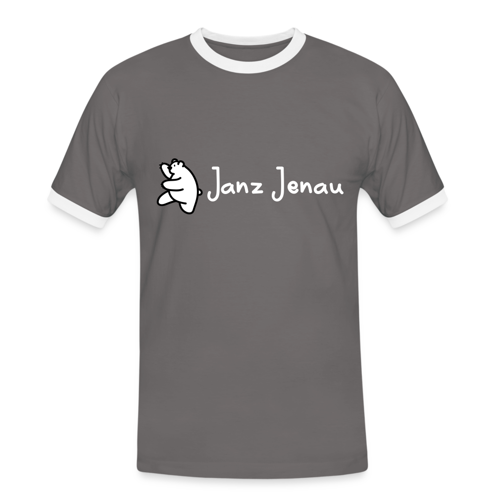 Janz Jenau - Männer Ringer T-Shirt - Dunkelgrau/Weiß