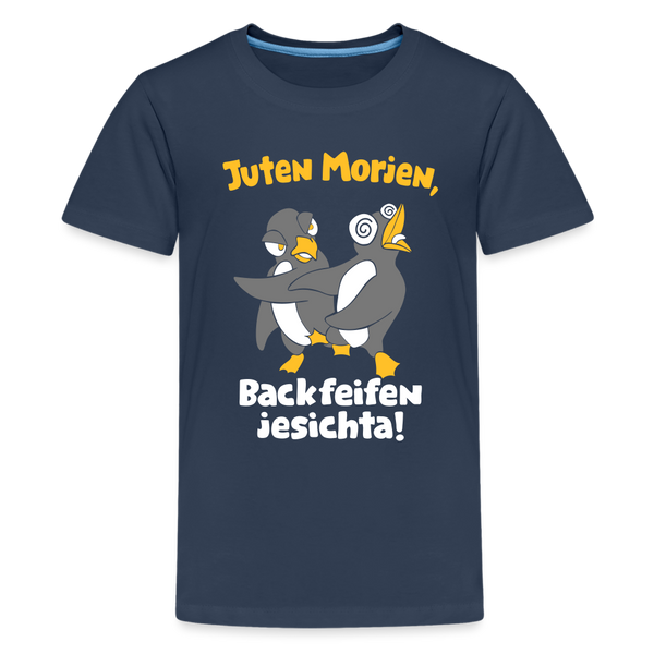 Juten Morjen, Backfeifenjesichta! - Teenager Premium T-Shirt - Navy