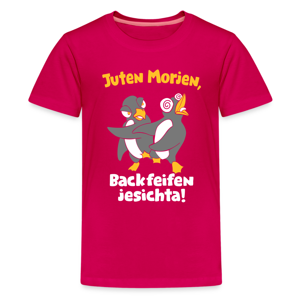 Juten Morjen, Backfeifenjesichta! - Teenager Premium T-Shirt - dunkles Pink