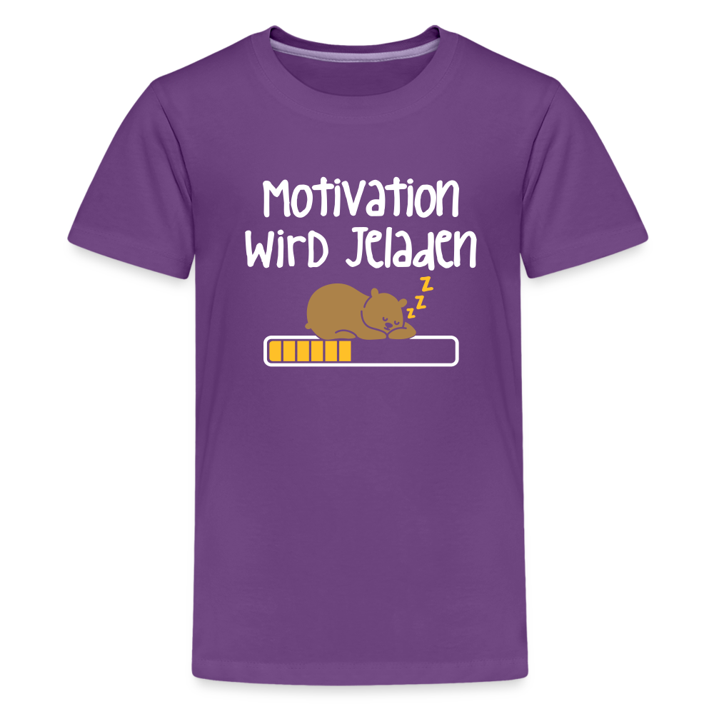 Motivation Wird Jeladen Warten - Teenager Premium T-Shirt - Lila