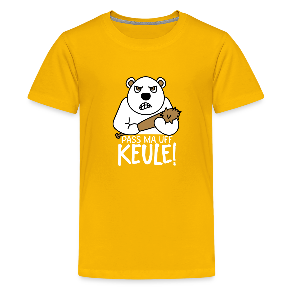 Pass ma uff Keule - Teenager Premium T-Shirt - Sonnengelb