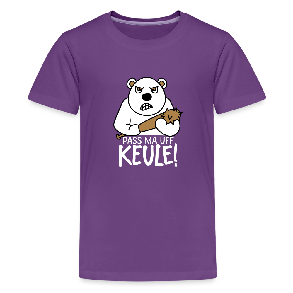 Pass ma uff Keule - Teenager Premium T-Shirt - Lila