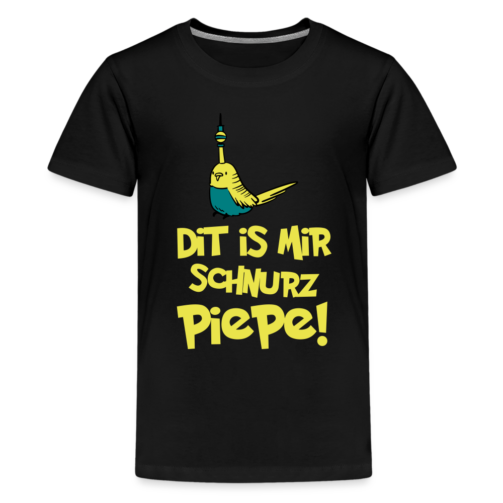 Schnurz Piepe mit Piep - Teenager Premium T-Shirt - Schwarz