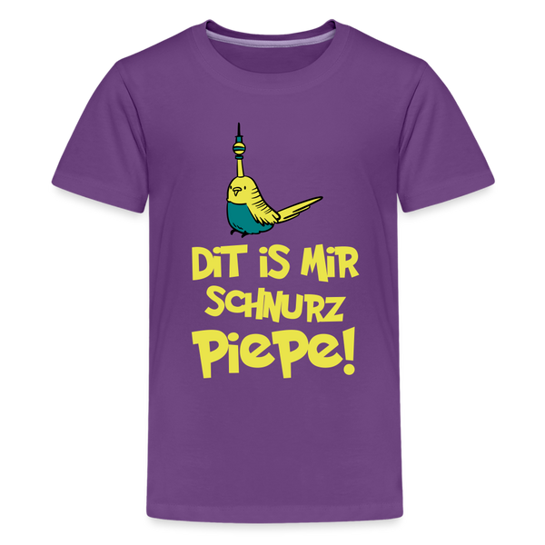 Schnurz Piepe mit Piep - Teenager Premium T-Shirt - Lila