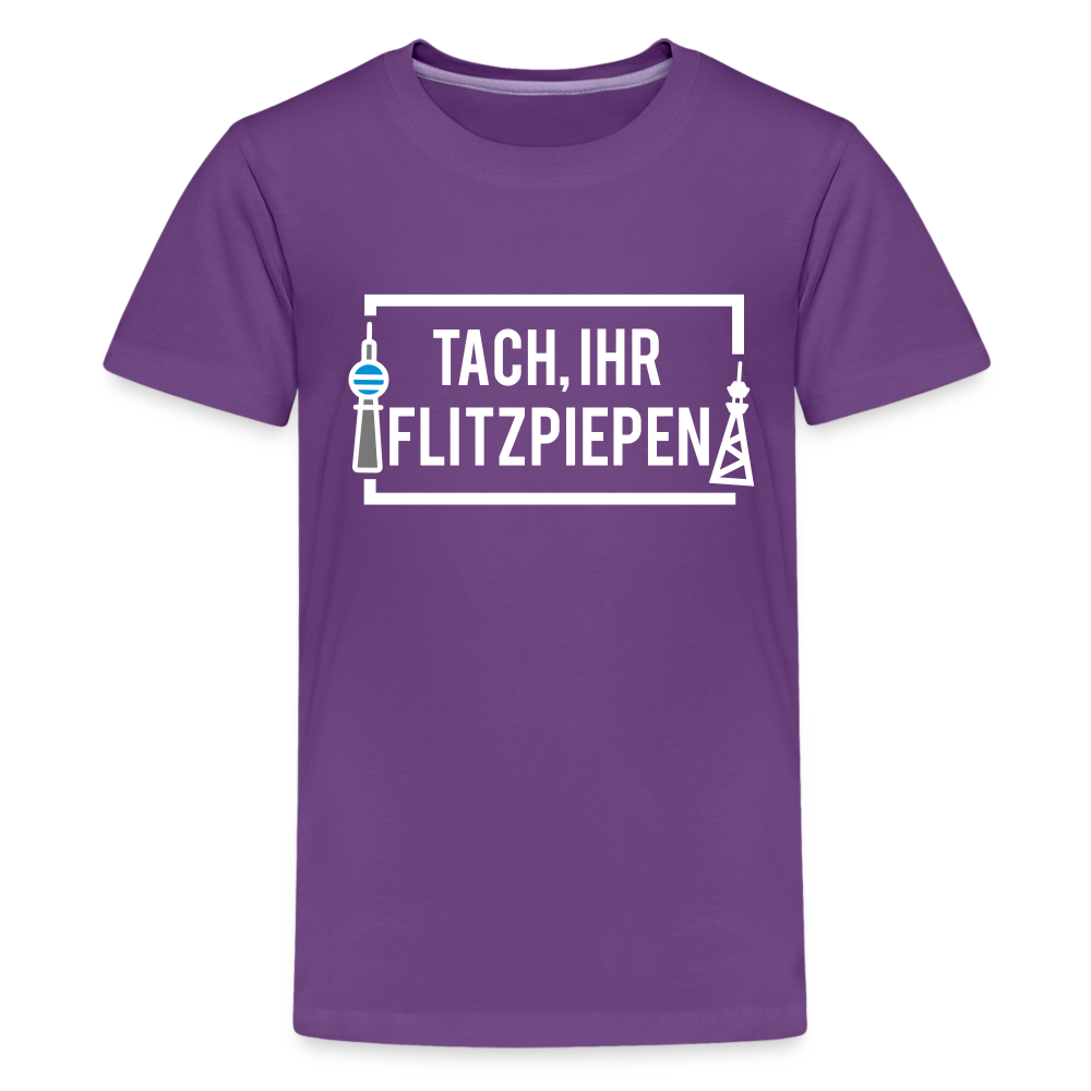 Tach ihr Flitzpiepen - weiß - Teenager Premium T-Shirt - Lila