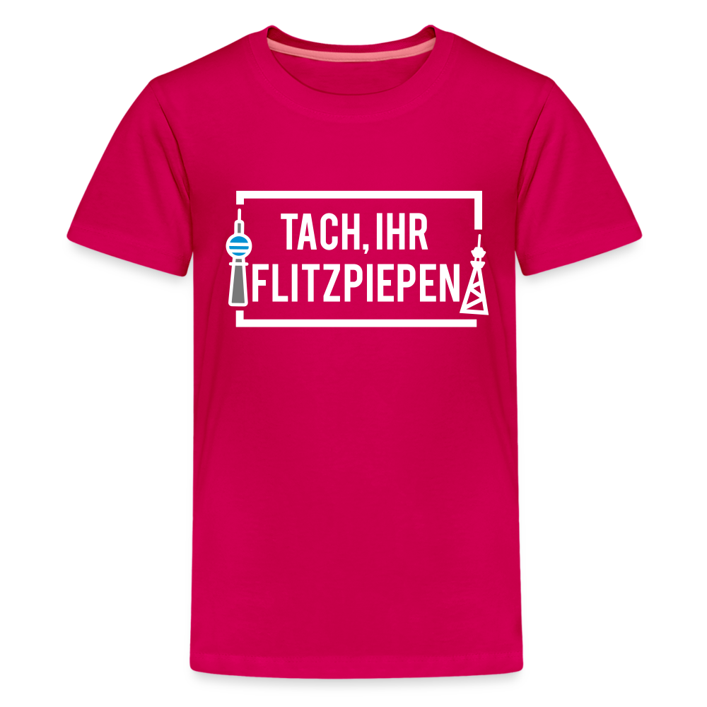 Tach ihr Flitzpiepen - weiß - Teenager Premium T-Shirt - dunkles Pink
