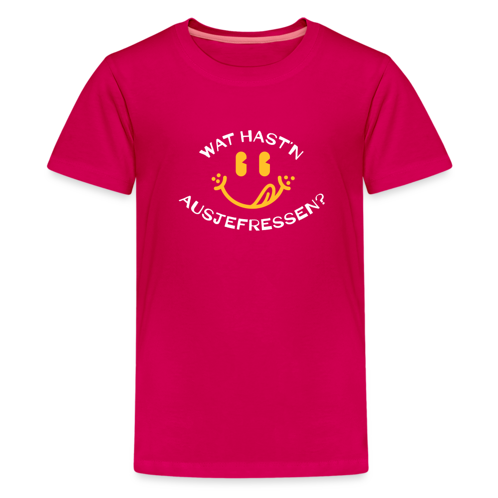 Wat Hast’n Ausjefressen - Teenager Premium T-Shirt - dunkles Pink