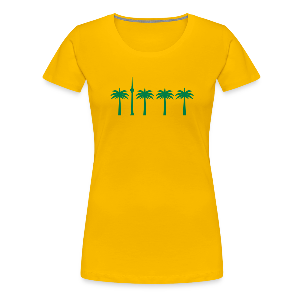 Berlin unter Palmen - Frauen Premium T-Shirt - Sonnengelb