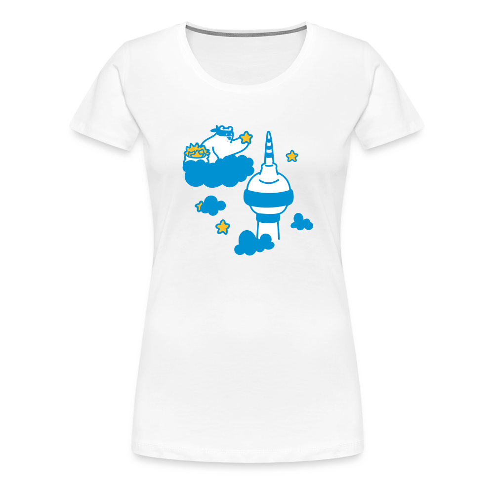 Berliner Bär bei Nacht - Frauen Premium T-Shirt - weiß