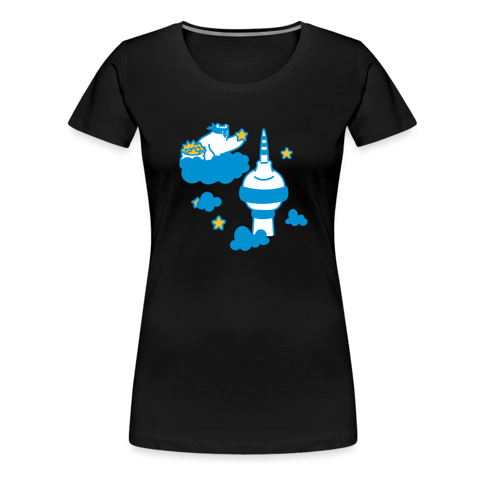 Berliner Bär bei Nacht - Frauen Premium T-Shirt - Schwarz