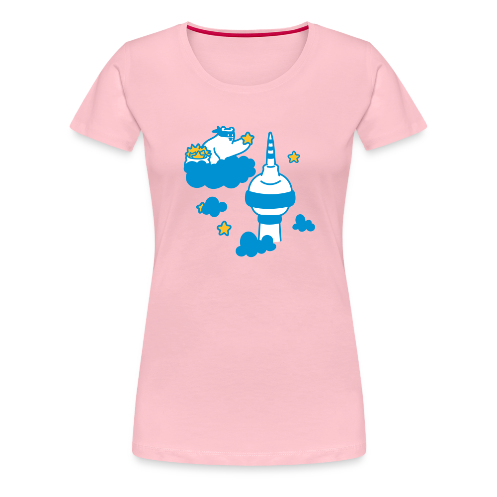 Berliner Bär bei Nacht - Frauen Premium T-Shirt - Hellrosa