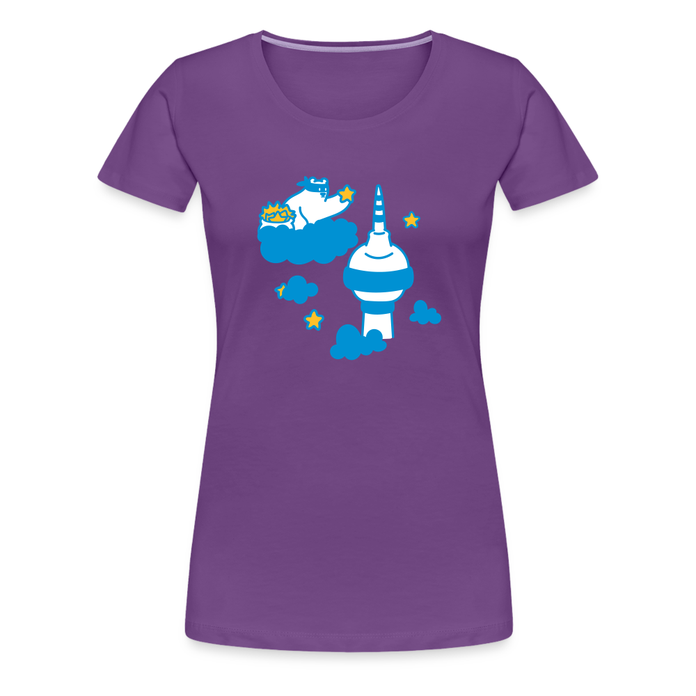 Berliner Bär bei Nacht - Frauen Premium T-Shirt - Lila