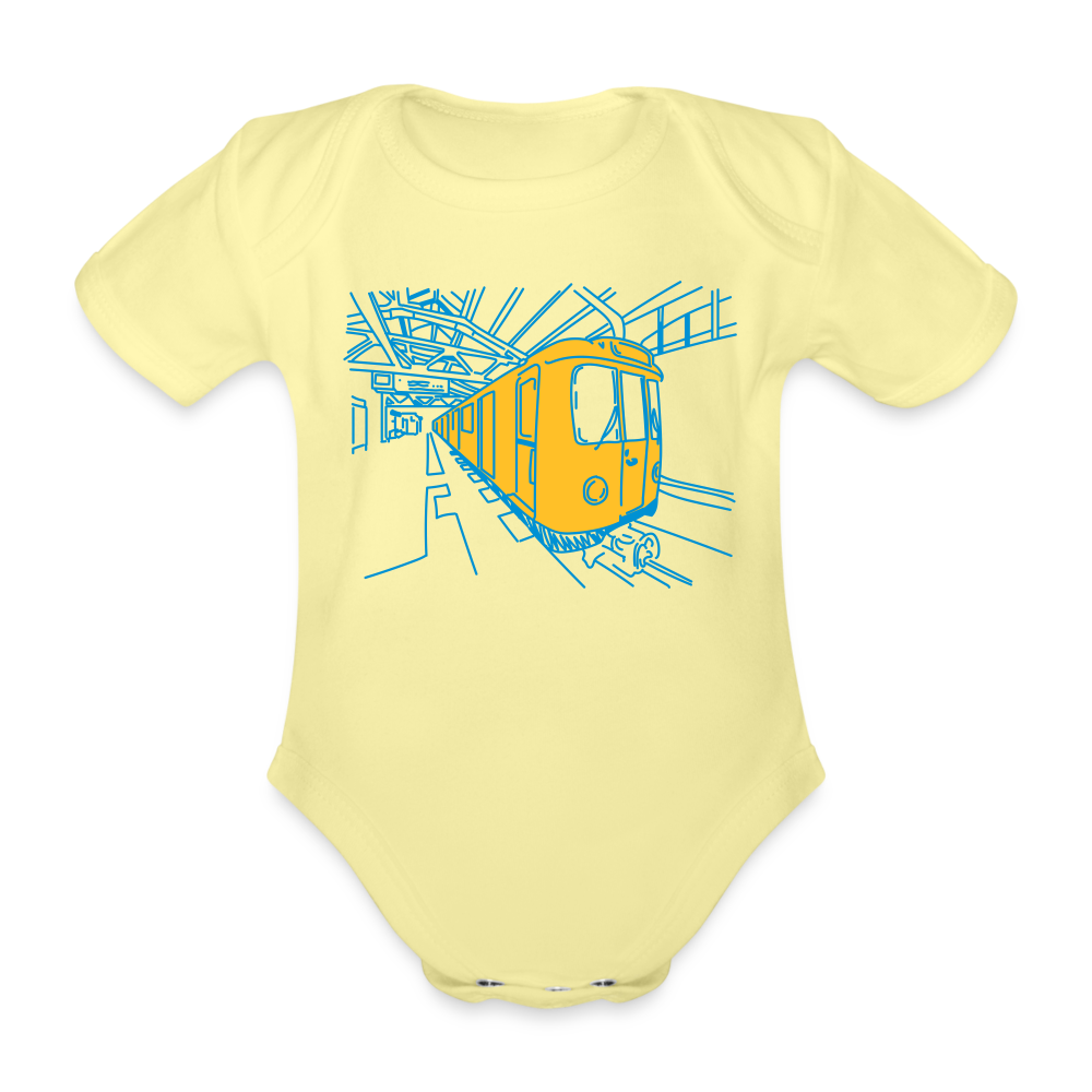 U-Bahn in Linien - Bio-Kurzarmbody - Hellgelb