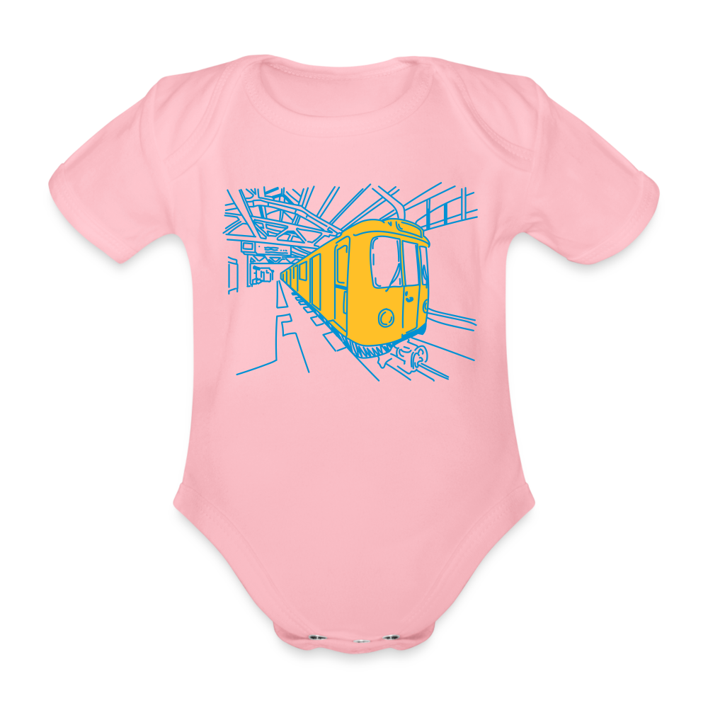 U-Bahn in Linien - Bio-Kurzarmbody - Hellrosa