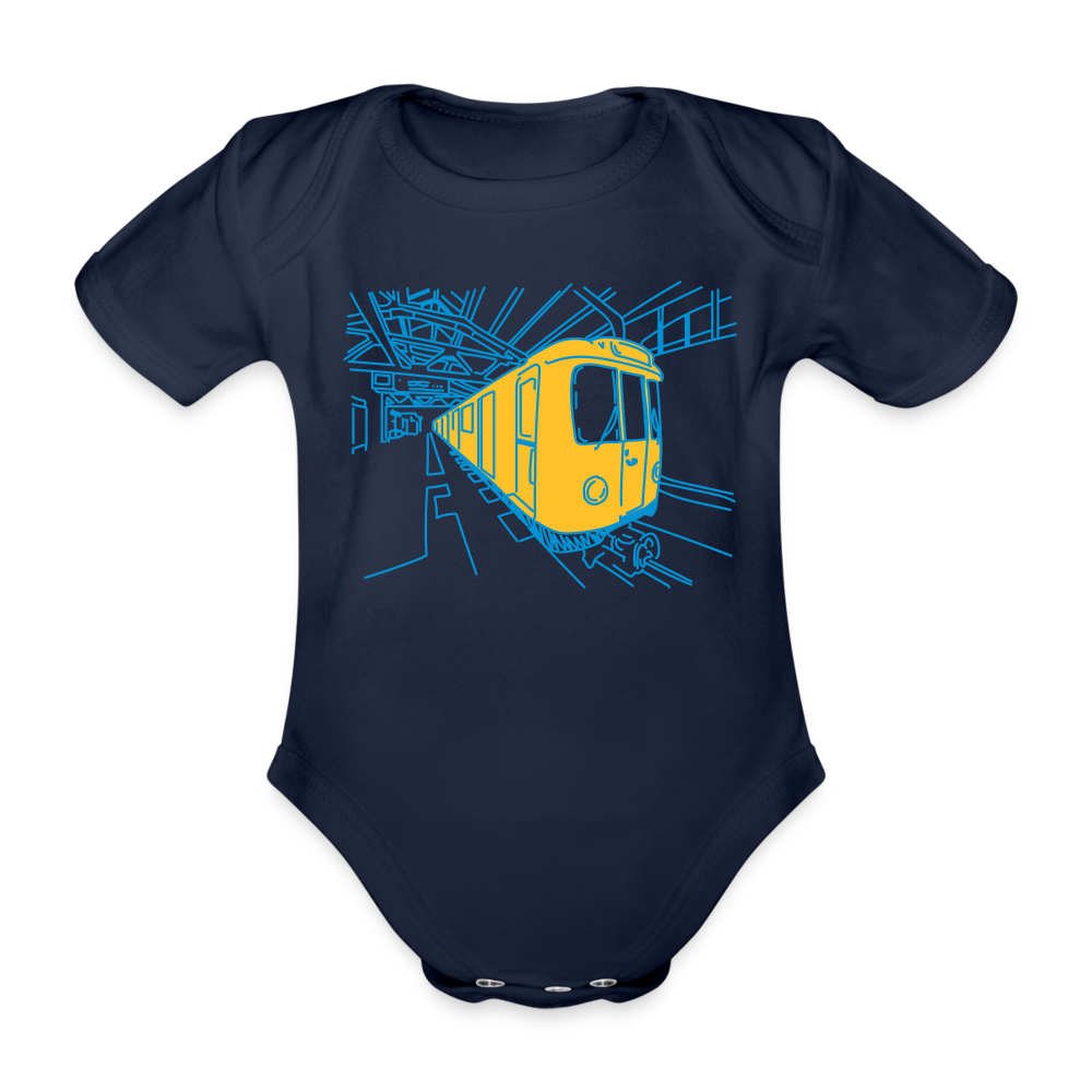 U-Bahn in Linien - Bio-Kurzarmbody - Dunkelnavy