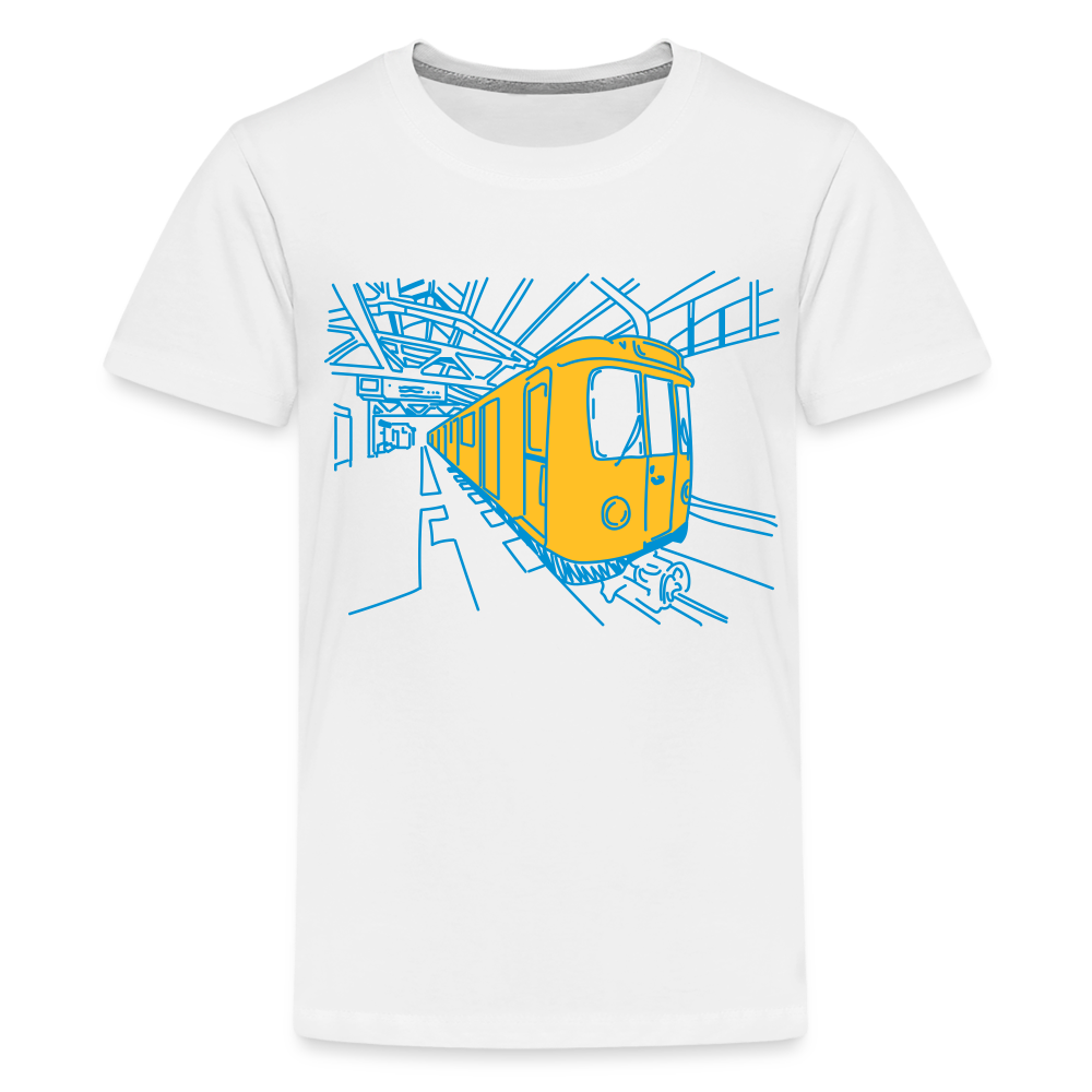 U-Bahn in Linien - Teenager Premium T-Shirt - weiß