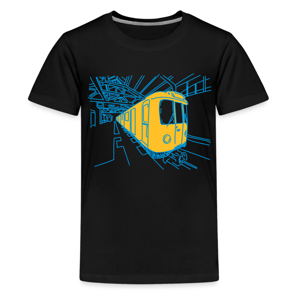 U-Bahn in Linien - Teenager Premium T-Shirt - Schwarz