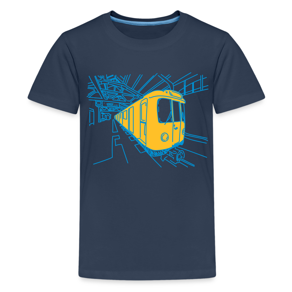 U-Bahn in Linien - Teenager Premium T-Shirt - Navy