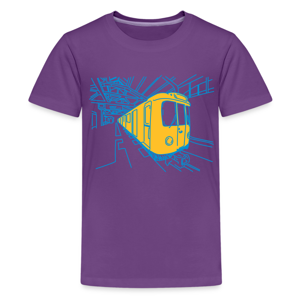 U-Bahn in Linien - Teenager Premium T-Shirt - Lila