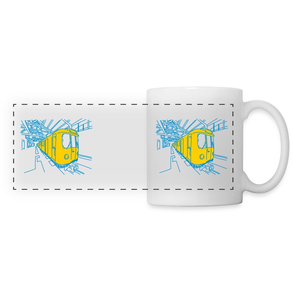 U-Bahn in Linien - Tasse zweifarbig - weiß