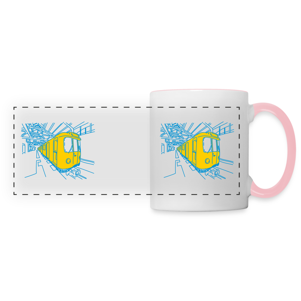 U-Bahn in Linien - Tasse zweifarbig - Weiß/Pink