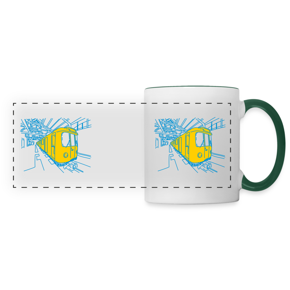 U-Bahn in Linien - Tasse zweifarbig - Weiß/Dunkelgrün