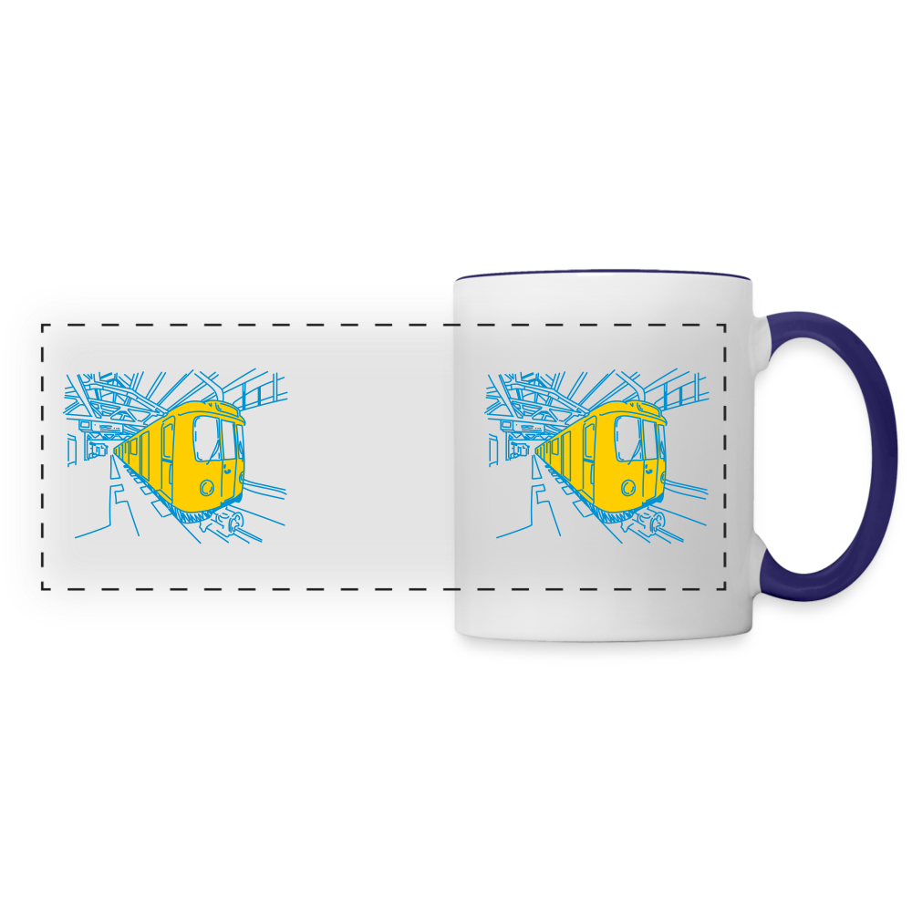 U-Bahn in Linien - Tasse zweifarbig - Weiß/Kobaltblau