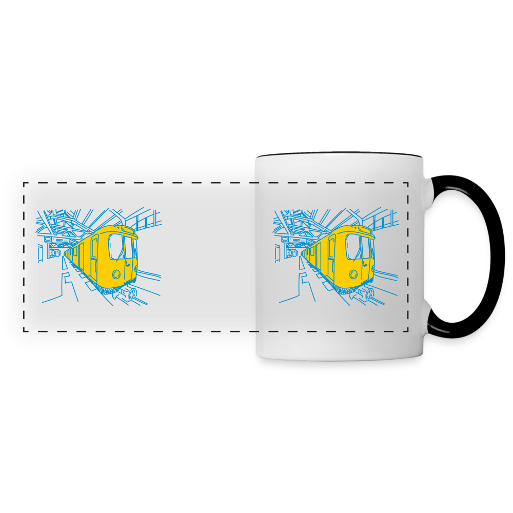 U-Bahn in Linien - Tasse zweifarbig - Weiß/Schwarz