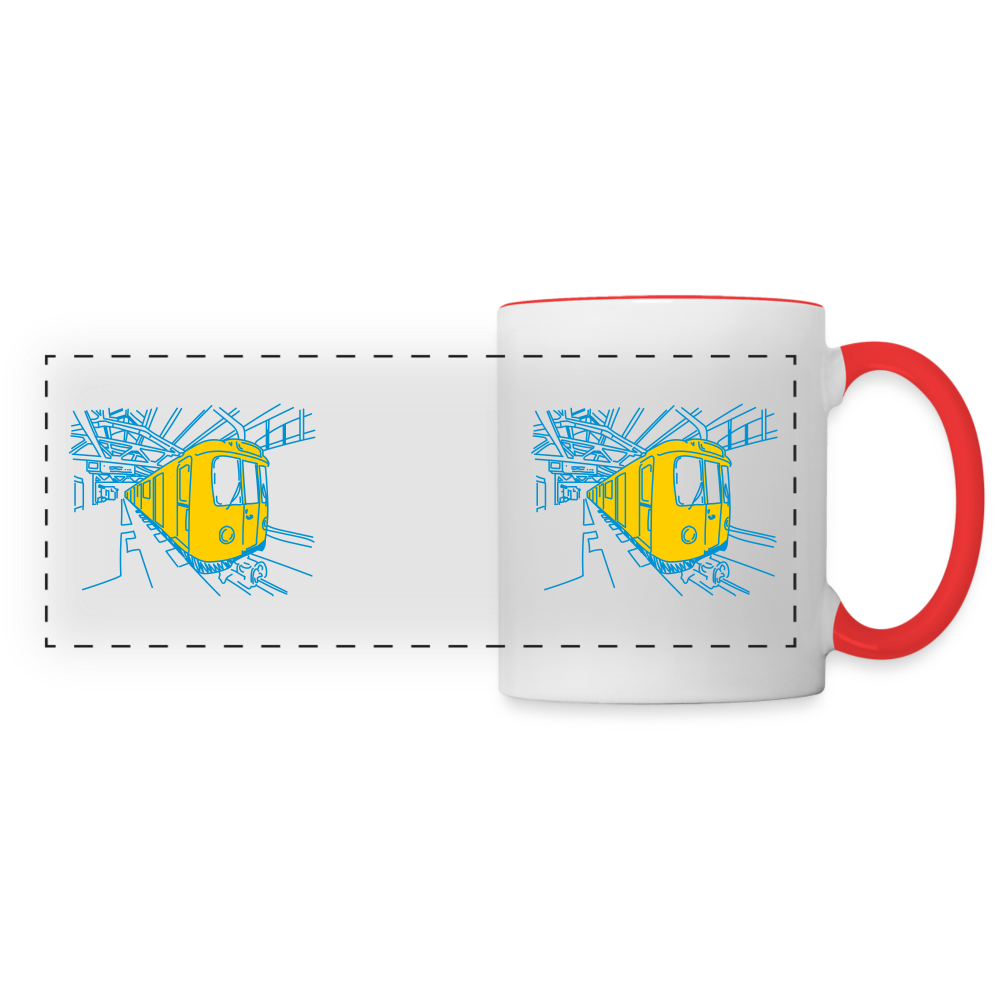 U-Bahn in Linien - Tasse zweifarbig - Weiß/Rot
