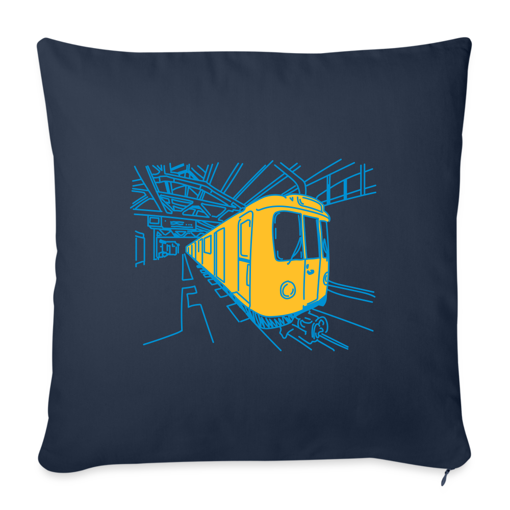U-Bahn in Linien - Sofakissen mit Füllung (45 x 45 cm) - Navy