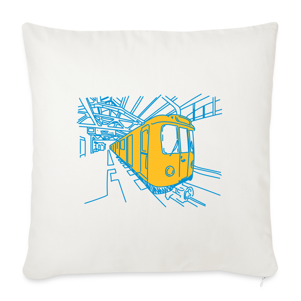 U-Bahn in Linien - Sofakissen mit Füllung (45 x 45 cm) - Naturweiß