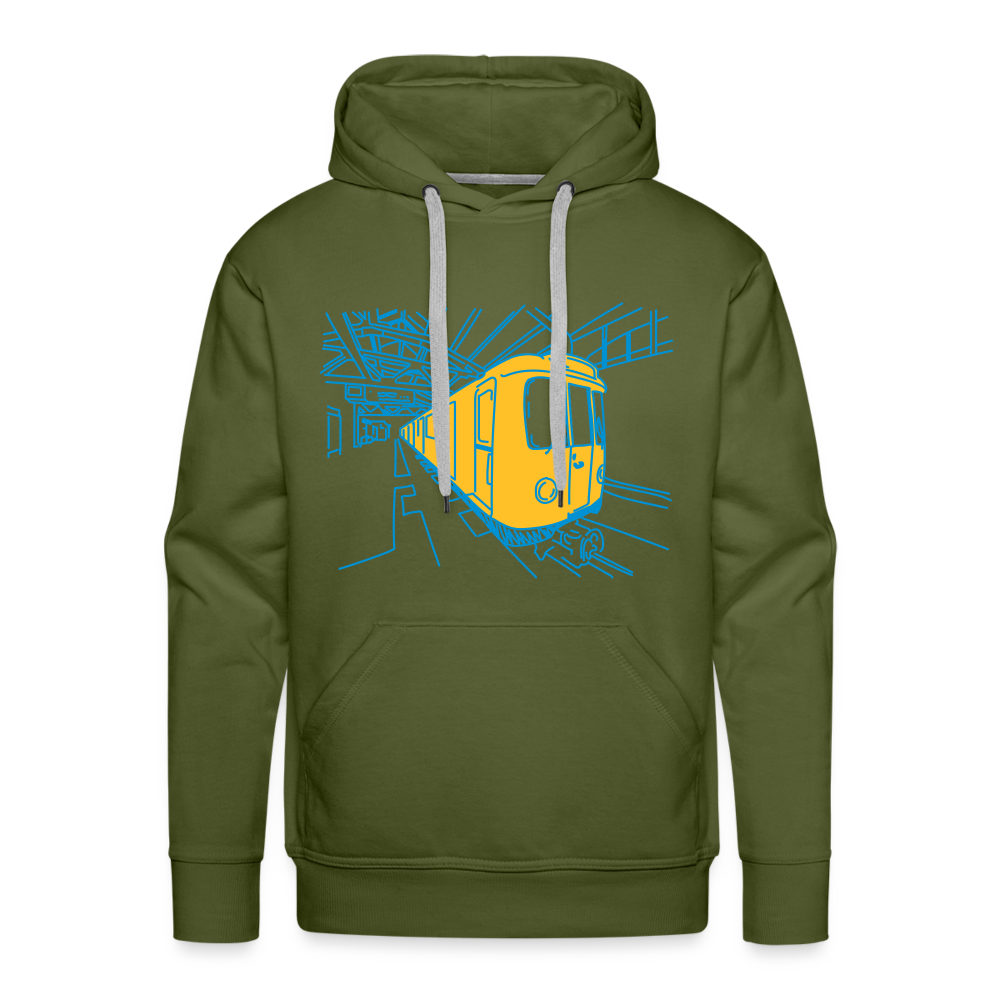 U-Bahn in Linien - Männer Premium Hoodie - Olivgrün