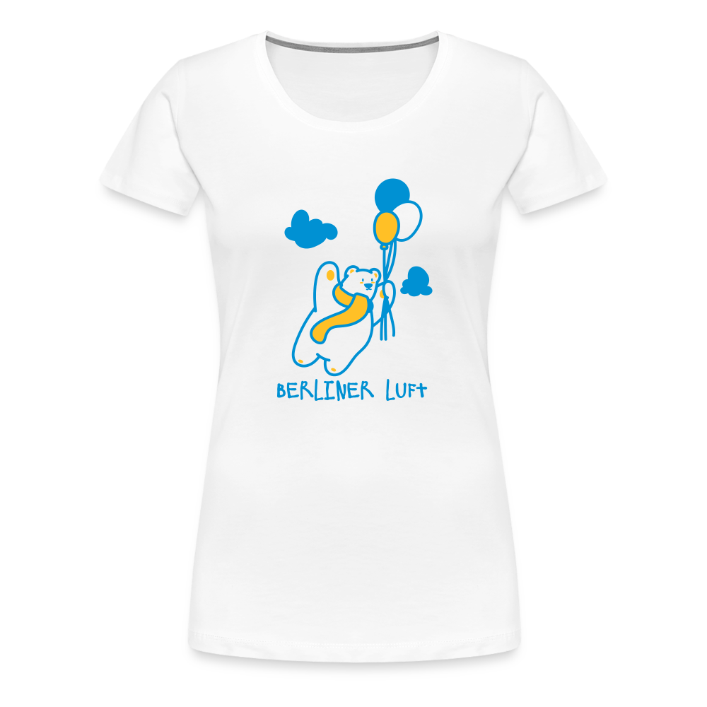 Der Bär fliegt - Frauen Premium T-Shirt - weiß