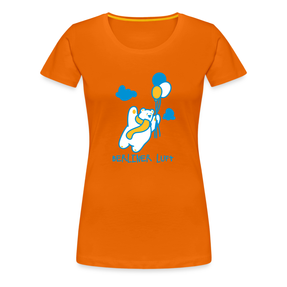 Der Bär fliegt - Frauen Premium T-Shirt - Orange
