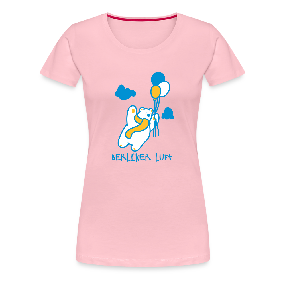 Der Bär fliegt - Frauen Premium T-Shirt - Hellrosa