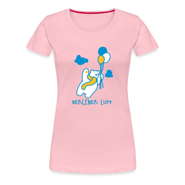 Der Bär fliegt - Frauen Premium T-Shirt - Hellrosa
